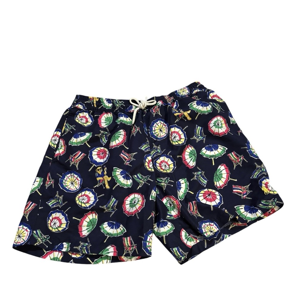 Polo Ralph Lauren  Swim Trunks Polo Bear Umbrella Print Mens Large Summer Beach‎